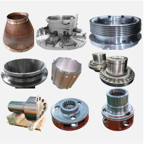 Vertical lathe processing of parts